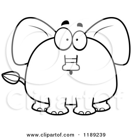 Cartoon of a Black and White Surprised Elephant Mascot - Royalty Free Vector Clipart by Cory Thoman