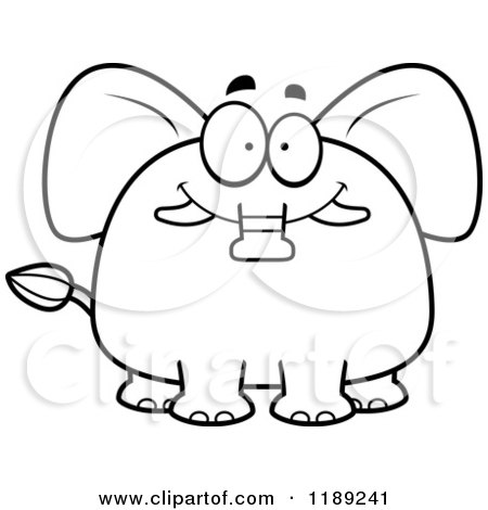 Cartoon of a Black and White Happy Elephant Mascot - Royalty Free Vector Clipart by Cory Thoman