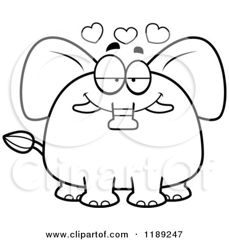 Cartoon of a Black and White Loving Elephant Mascot - Royalty Free Vector Clipart by Cory Thoman