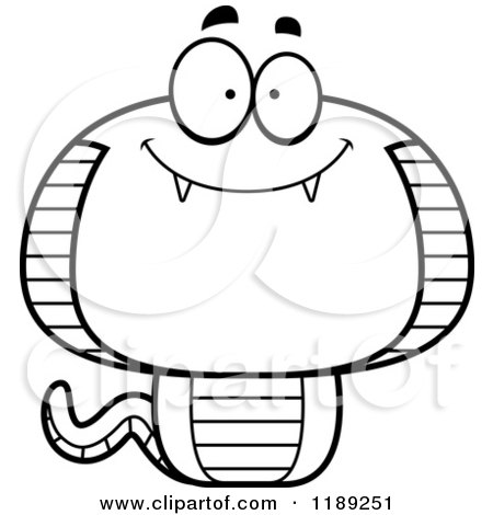 Cartoon of a Black and White Happy Cobra Snake Mascot - Royalty Free Vector Clipart by Cory Thoman