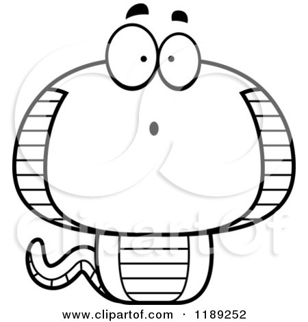 Cartoon of a Black and White Surprised Cobra Snake Mascot - Royalty Free Vector Clipart by Cory Thoman