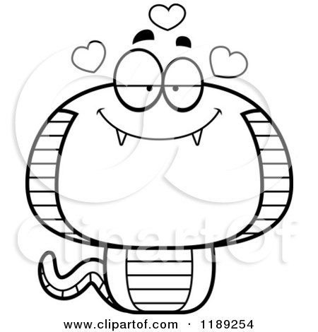Cartoon of a Black and White Loving Cobra Snake Mascot - Royalty Free Vector Clipart by Cory Thoman