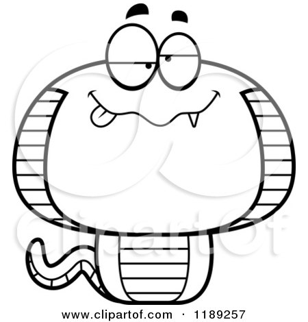 Cartoon of a Black and White Drunk Cobra Snake Mascot - Royalty Free Vector Clipart by Cory Thoman