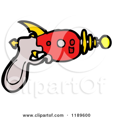 Cartoon of a Ray Gun - Royalty Free Vector Illustration by lineartestpilot