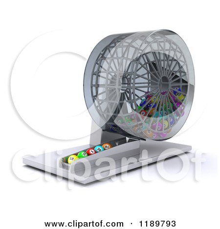 Clipart of a 3d Bingo Ball Dispenser - Royalty Free CGI Illustration by KJ Pargeter
