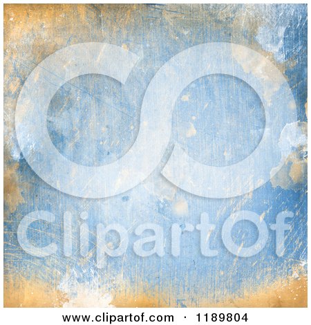 Clipart of a Grungy Blue and Orange Background - Royalty Free CGI Illustration by KJ Pargeter