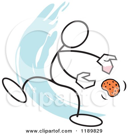 Cartoon of a Stickler Man with a Hot Potato, over a Blue Accent - Royalty Free Vector Clipart by Johnny Sajem
