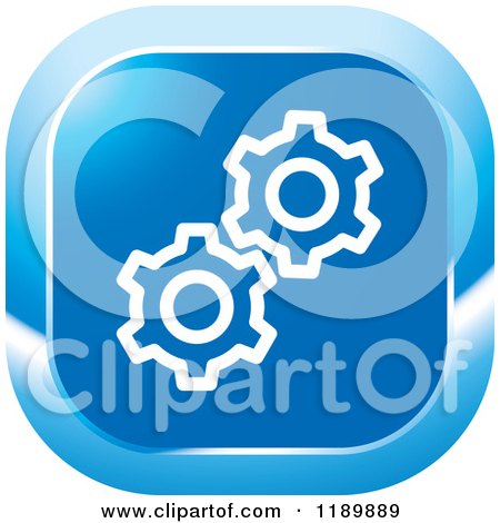 Clipart of a Blue Gear Settings Icon - Royalty Free Vector Illustration by Lal Perera