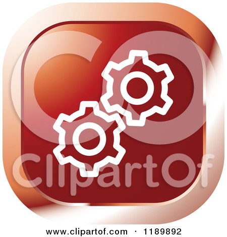 Clipart of a Red Gear Settings Icon - Royalty Free Vector Illustration by Lal Perera
