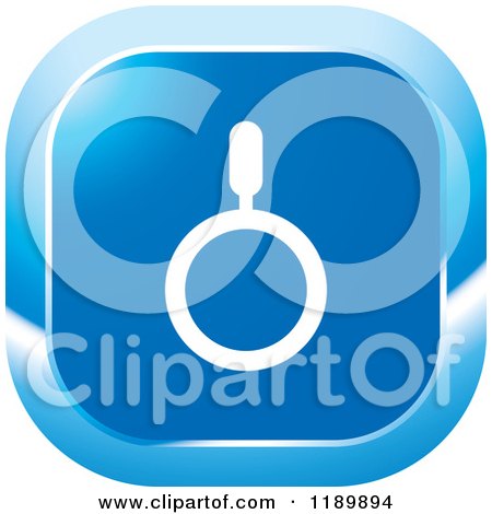 Clipart of a Blue Magnify Icon - Royalty Free Vector Illustration by Lal Perera