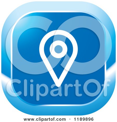 Clipart of a Blue Location Pin Icon - Royalty Free Vector Illustration by Lal Perera