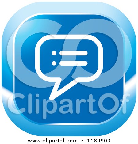 Clipart of a Blue Topic Chat Balloon Icon - Royalty Free Vector Illustration by Lal Perera