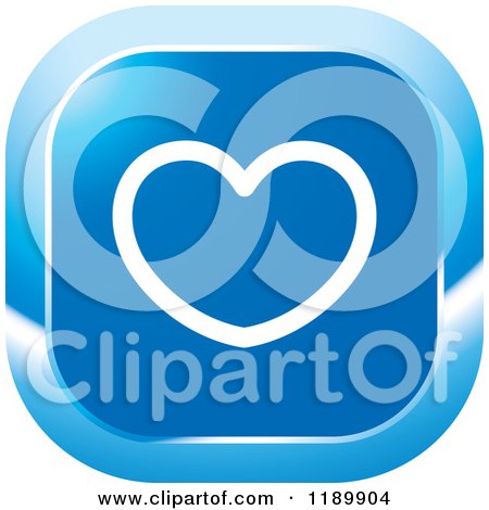 Clipart of a Blue Heart Icon - Royalty Free Vector Illustration by Lal Perera