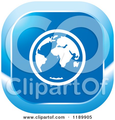 Clipart of a Blue Globe Icon - Royalty Free Vector Illustration by Lal Perera