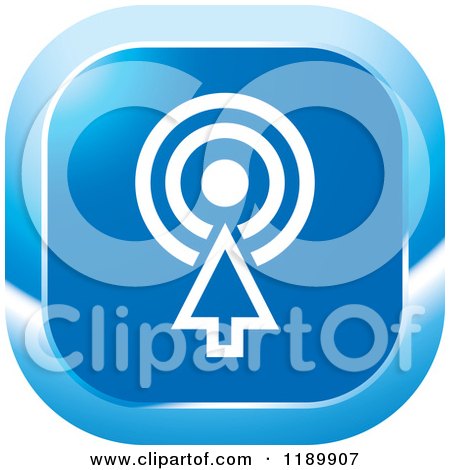 Clipart of a Blue Target Icon - Royalty Free Vector Illustration by Lal Perera