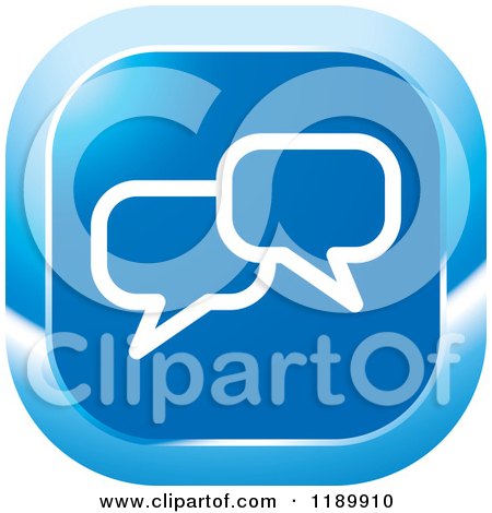 Clipart of a Blue Chat Balloon Icon - Royalty Free Vector Illustration by Lal Perera