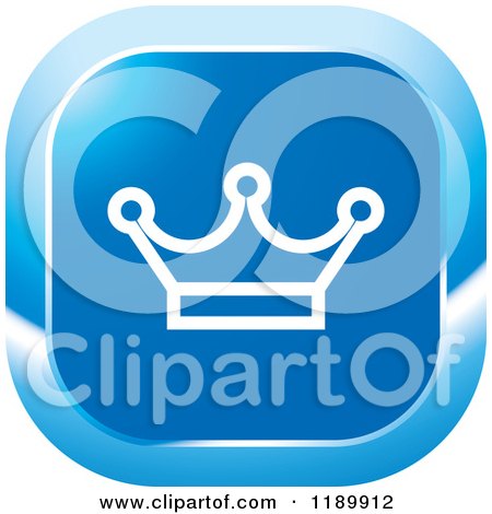 Clipart of a Blue Crown Icon - Royalty Free Vector Illustration by Lal Perera