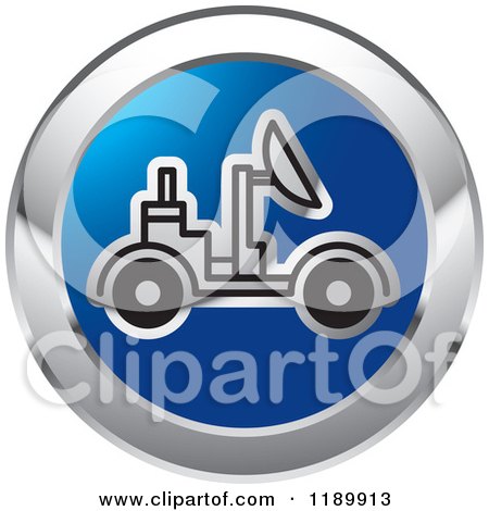 Clipart of a Round Blue and Silver Space Rover Icon - Royalty Free Vector Illustration by Lal Perera