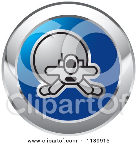 Clipart of a Round Blue and Silver Spacewalk Astronaut Icon - Royalty Free Vector Illustration by Lal Perera