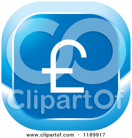 Clipart of a Blue British Pound Currency Icon - Royalty Free Vector Illustration by Lal Perera