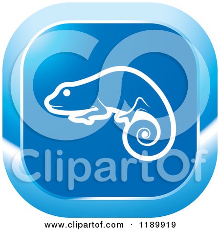 Clipart of a Blue Chameleon Lizard Icon - Royalty Free Vector Illustration by Lal Perera