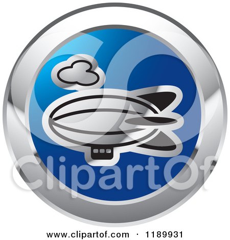 Clipart of a Round Blue and Silver Air Ship Icon - Royalty Free Vector Illustration by Lal Perera