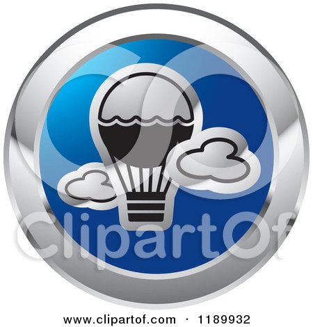 Clipart of a Round Blue and Silver Air Ship Icon - Royalty Free Vector Illustration by Lal Perera