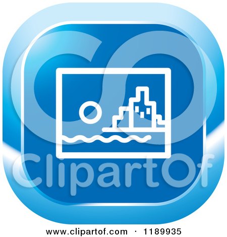 Clipart of a Blue City Icon - Royalty Free Vector Illustration by Lal Perera