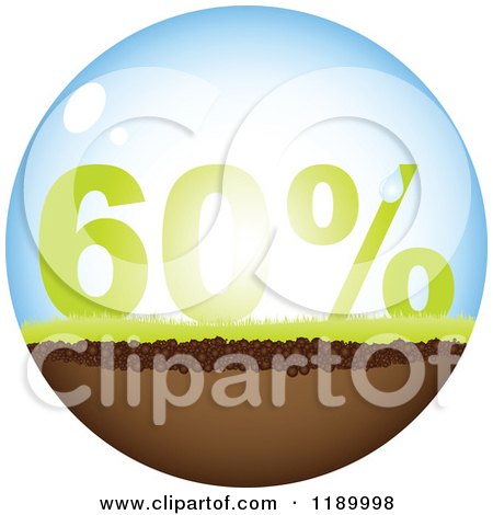 Clipart of a 60 Percent off Globe - Royalty Free Vector Illustration by Andrei Marincas