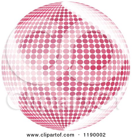 Clipart of a Pink Halftone Globe - Royalty Free Vector Illustration by Andrei Marincas