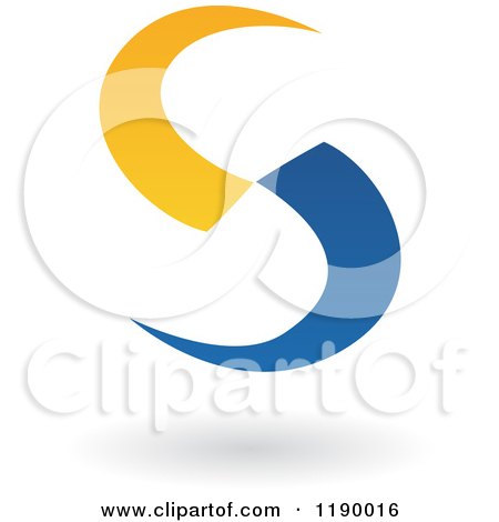 Clipart of an Abstract Letter S in Blue and Yellow - Royalty Free Vector Illustration by cidepix