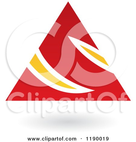 Clipart of an Abstract Letter S Pyramid in Red and Yellow - Royalty Free Vector Illustration by cidepix