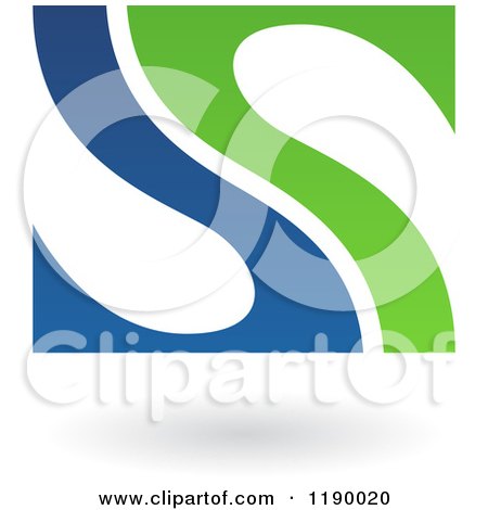 Clipart of an Abstract Letter S in Blue and Green - Royalty Free Vector Illustration by cidepix