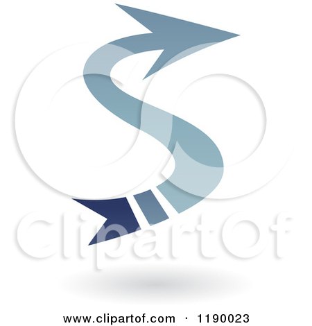Clipart of an Abstract Letter S Curvy Arrow - Royalty Free Vector Illustration by cidepix