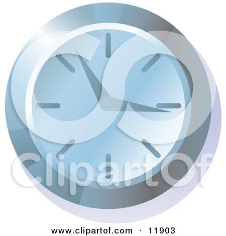 Blue Wall Clock Clipart Picture by AtStockIllustration