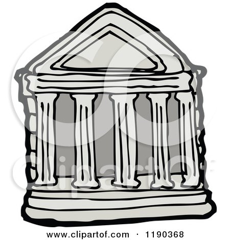 Cartoon of a Greek Building - Royalty Free Vector Illustration by lineartestpilot