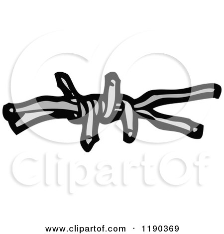 Cartoon of Barbed Wire - Royalty Free Vector Illustration by lineartestpilot