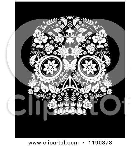 Clip Art of a Day of the Dead Skull - Royalty Free Vector Illustration by lineartestpilot