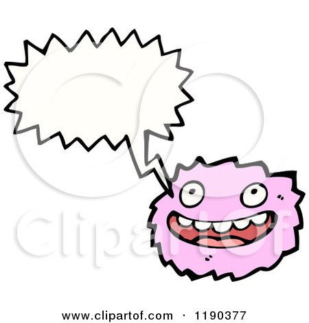 Cartoon of a Pink Furry Monster Speaking - Royalty Free Vector Illustration by lineartestpilot
