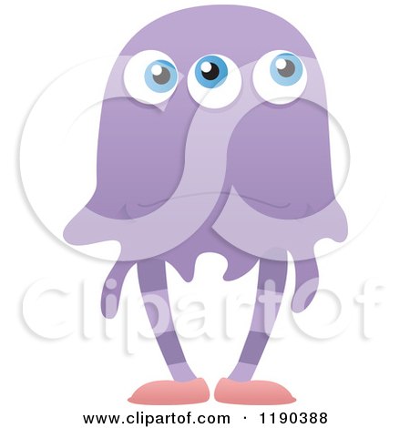 Cartoon of a Google Eyed Monster - Royalty Free Vector Illustration by lineartestpilot