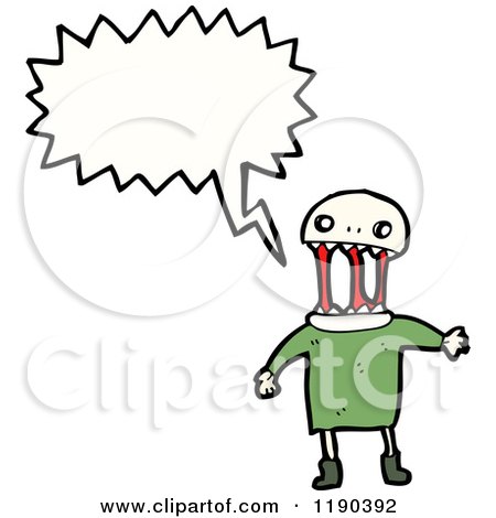Cartoon of a Bloody Monster Speaking - Royalty Free Vector Illustration by lineartestpilot