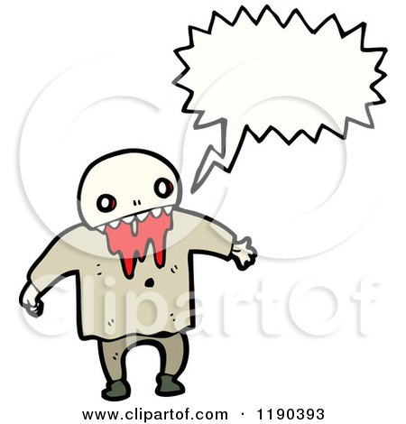 Cartoon of a Bloody Monster Speaking - Royalty Free Vector Illustration by lineartestpilot