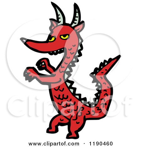 Cartoon of a Dragon - Royalty Free Vector Illustration by lineartestpilot
