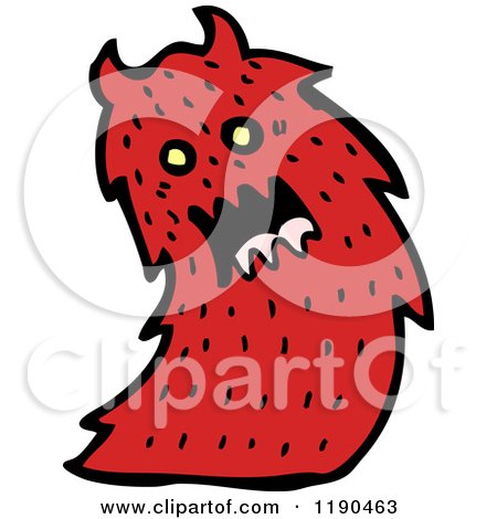 Cartoon of a Red Monster - Royalty Free Vector Illustration by lineartestpilot