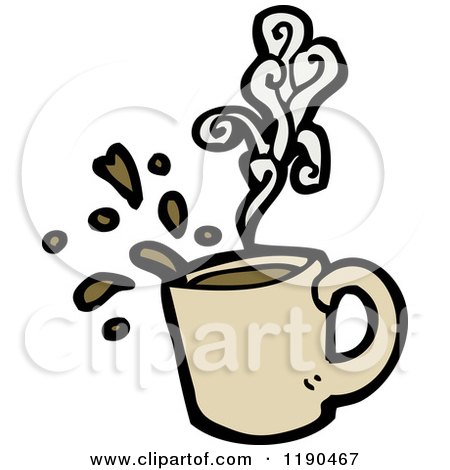 Cartoon of a Coffee Cup - Royalty Free Vector Illustration by lineartestpilot