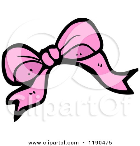 Cartoon of a Pink Bow - Royalty Free Vector Illustration by lineartestpilot