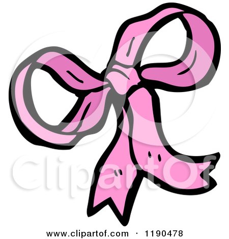 Cartoon of a Pink Bow - Royalty Free Vector Illustration by lineartestpilot