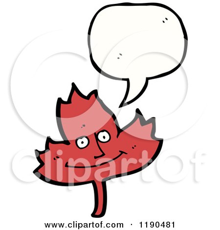 Cartoon of a Leaf Speaking - Royalty Free Vector Illustration by lineartestpilot