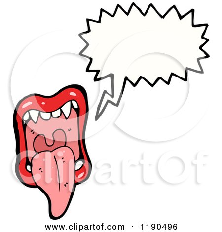 Cartoon of Vampire Lips Speaking - Royalty Free Vector Illustration by lineartestpilot