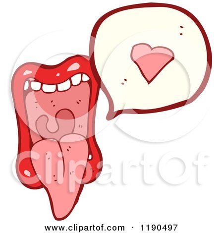 Cartoon of Vampire Lips in Love Speaking - Royalty Free Vector Illustration by lineartestpilot